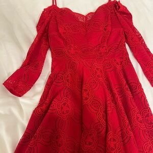 Jodi Kristopher Red Lace Dress size 1 Dillards Juniors